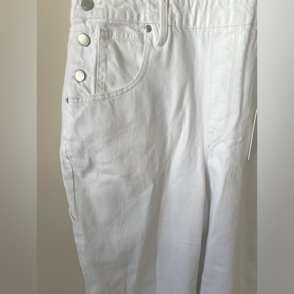 NWT Good American Good 90s white denim Overalls - Picture 16 of 16